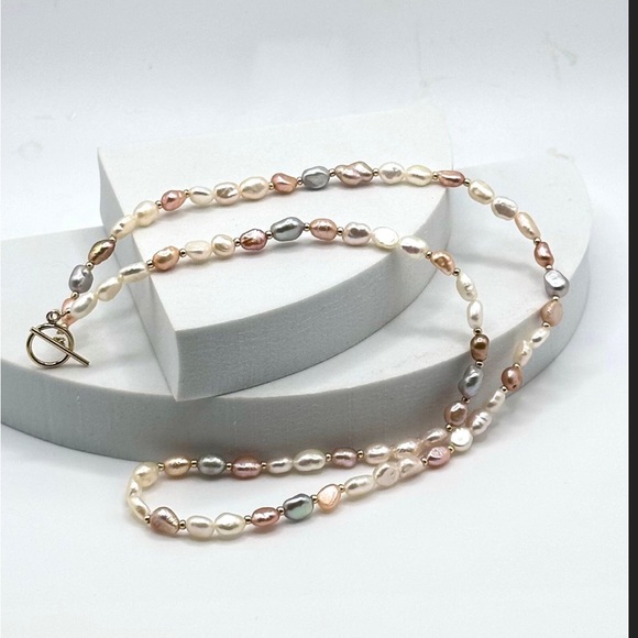 Genuine Natural Fashion Baroque Nugget Freshwater Pearl Necklace - Picture 7 of 9